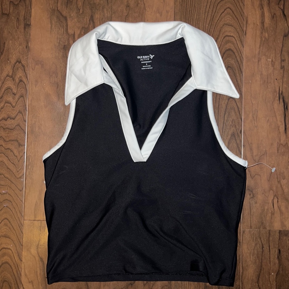 Black racer back athletic colored top
